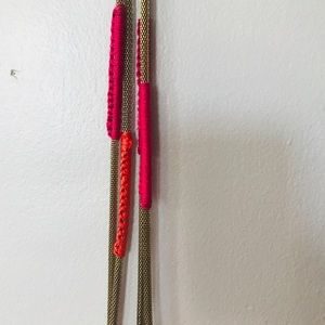 Gold Mesh and String Necklace